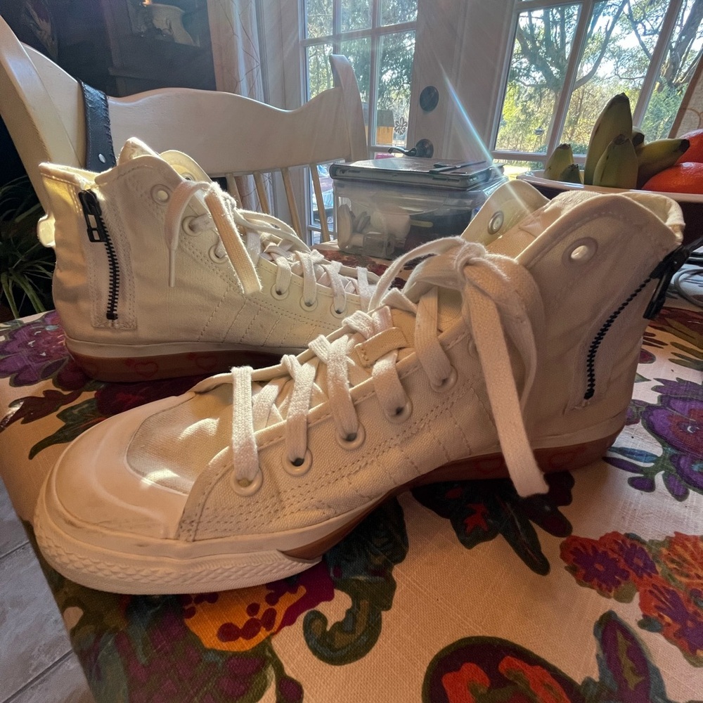 Adidas White High-Top Athletic Shoes Nizza